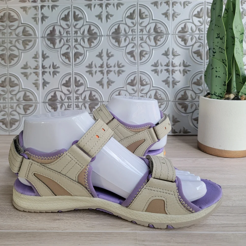 Merrell Youth Girl Panther 2.0 Adjustable Strap Comfort Sport Sandal Beige Sz 5